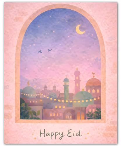 ZUKIY Islamic Wall Art - Crescent City Arch - Muslim Wall Decor for Living Room - Islamic Home Decor - 8x10 Unframed Poster - color: Crescent City Arch