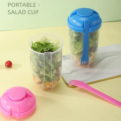 Portable Salad Cup - color: Blue