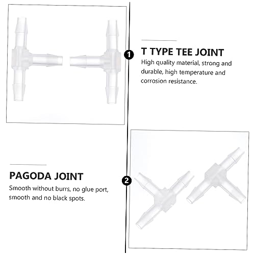 OSALADI 3 Way Hose Connector 1.06X0.62X0.23In Plastic Tee Barb Fittings for Aquarium Air Pump Accessories Water Tube Repair and Extension