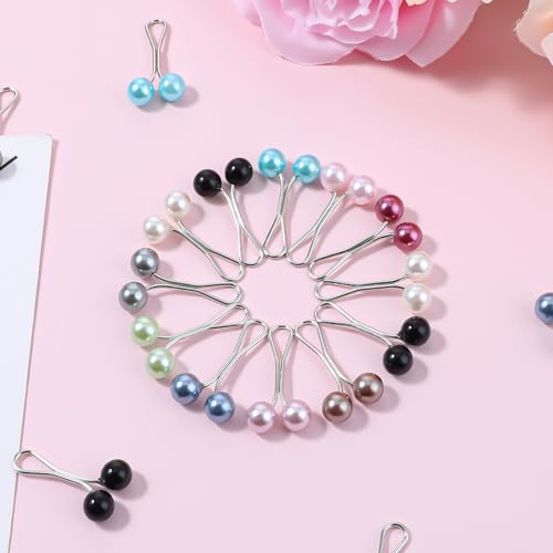 36Pcs Hijab Pins Clips, Multicolor Headscarf Pearl Pins, U Shape Safety Clips for Hijab Scarf Lady Muslim Shawl Clips Scarf Brooches Pin Jewelry Boutonniere Wedding Dress Accessories