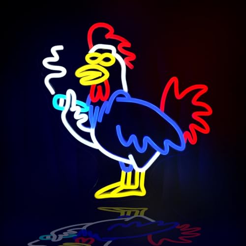 JEDAEMEN Rooster Neon Signs for Wall Decor LED Sign Neon Lights Room Decor - color: Rooster