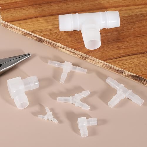 uxcell 5/32" Hose Barb Fitting, 8 Pcs Equal Barbed 90 Degree Elbow L Shaped 2 Way Plastic Splicer Joint Mender Adapter Union Fitting for Air Line Tubing Pipe Household Fuel Gas Liquid - size: 5/32"
