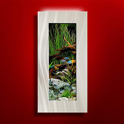 Aussie Aquariums 2.0 Wall Mounted Aquarium - Verticali Brushed Silver