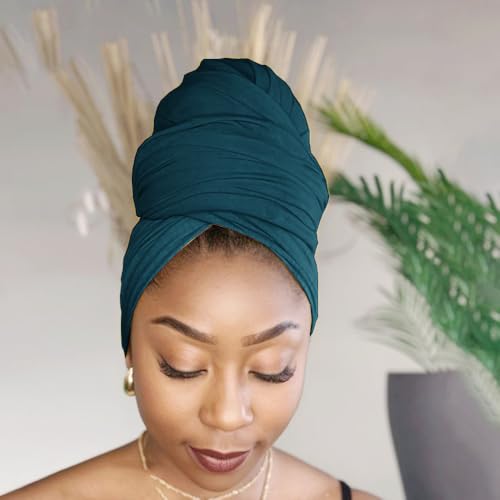 Hijab Scarf for Women Soft Muslim Hijabs Head Wrap Scarves Fashion Long Hair Shawls Stretchy Muslin Headscarf - color: Cyan Hijab Scarf for Women
