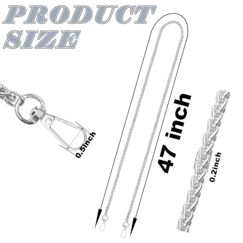 ELANE 4 PCS Purse Chain Straps,47" Purse Straps Purse Chains for Handbags Accessories for Crossbody Bags Purses - color: S-silver