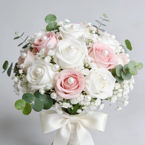 420pcs Boutonniere Corsage Pins 5 Styles Flower Black and White Pearl Pins