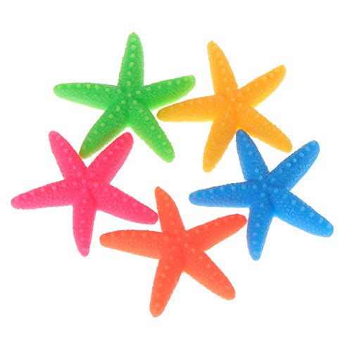 5-piece Polyresin Sea Star Ornaments for Aquarium, Artificial Star Decor for Fish Tank, Realistic Underwater Landscape Decoration