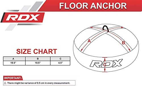 RDX Floor Anchor for Punch Bag Double end Speed Ball, Non Tear Maya Hide Leather, Heavy Duty D Ring, Easy Zipper Closure, Maximum Swing Reduction for Boxing MMA, Muay Thai, Kickboxing Training Bags