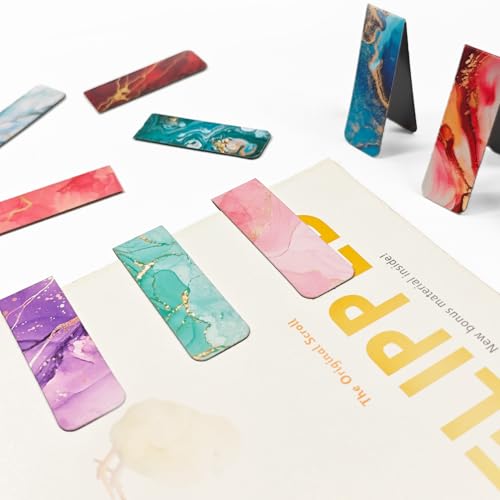 30 Pieces Bookmark, Magnetic Bookmarks for Book Lovers Women Men, Bookmarks Bulk for Reading Lovers, Magnet Bookmark Clips for Teachers Students - size: 30 Pieces, style: Marble