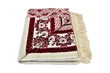 Islamic Prayer Rugs, Muslim, Prayer Rugs for Women, Men and Kids, Hajj Prayer Rugs, Best Ramadan Gifts, Mosque, Soft Prayer Rugs, Premium Quality, Made in Turkey, Turkzar (Red)