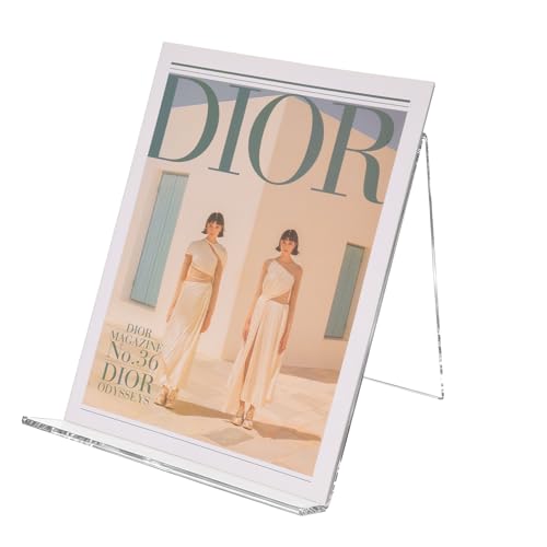Acrylic Book Stand, Book Display Holder 6 x 8, Clear Acrylic Display Easel Transparent Display Stand Holder Tablet Holder for Album, CD, Magazine, Picture, Plate, Artworks, Phone, Tablet - size: 6" x 8"