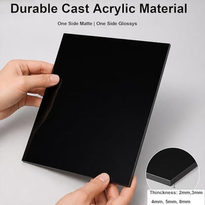 Black Acrylic Panel Aquarium Background Board Partition Board Sump Baffle for DIY Aquariums, One Side Matte One Side Glossy, Opaque,Thickness 4mm,300x400mm - color: Thickness 4mm, size: 300x400mm