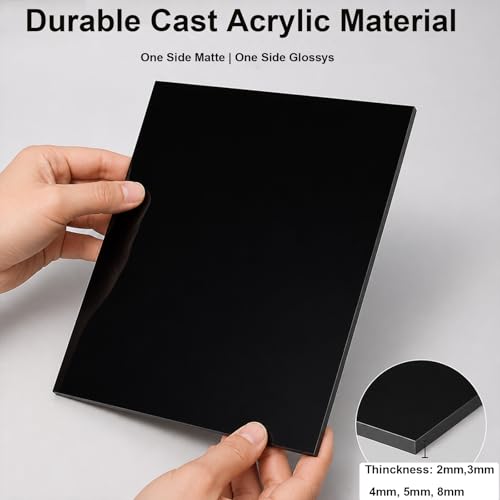 Black Acrylic Panel Aquarium Background Board Partition Board Sump Baffle for DIY Aquariums, One Side Matte One Side Glossy, Opaque,Thickness 4mm,300x300mm - color: Thickness 4mm, size: 300x300mm