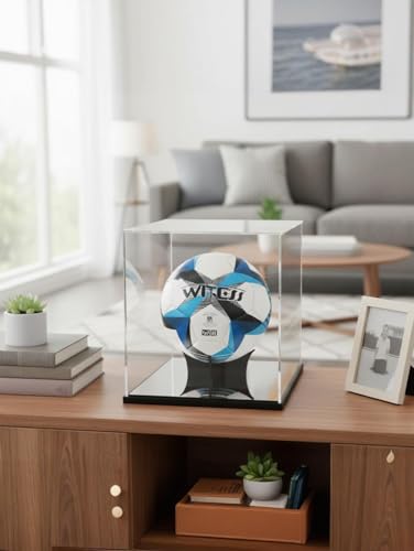Soccer Ball Display Case Full Size,Acrylic Display Case for Soccer Ball Collectibles,Clear Storage for Soccer Ball Volleyball Collectible Sports Memorabilia Case (10x10x10.2inch) - size: Soccer Ball Display Case