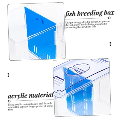 HANABASS Acrylic Fish Breeding Box Miniature Isolation Tank for Betta Fish Double Compartment Design for Sick Aggressive Fish Transparent Observation Durable Aquarium Hatchery