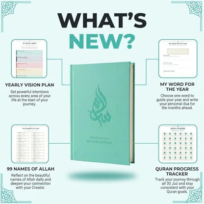 Salam Journal, Islamic Daily Planner with Prayer Tracker, Daily Hadith and Duas, Undated Layout with 6 Month Coverage, Ramadan and Eid Gift for Muslims, Ramadan Planner (Mint Green) - color: Mint Green