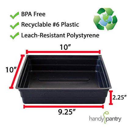 10-Pack 1010 Garden Growing Trays without Drain Holes - 10" x 10" Plastic Plant Trays No Holes - Wheatgrass Sprouting Tray, Microgreens Seed Tray, Hydroponic Trays, Nursery Flats, Greenhouse Supplies - style: Without drain holes