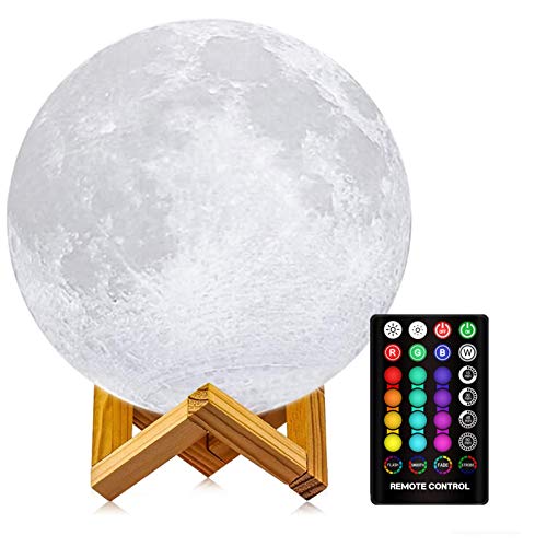 Moon Lamp, 16 Colors Dimmable Rechargeable Night Light, Remote/Touch, 6in - size: 6.0 inch