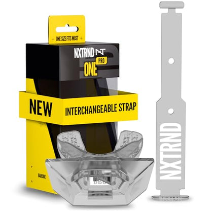 Nxtrnd One Pro Football Mouth Guard, Interchangeable Strap, Fits Adult & Youth (Transparent) - color: Transparent Pro