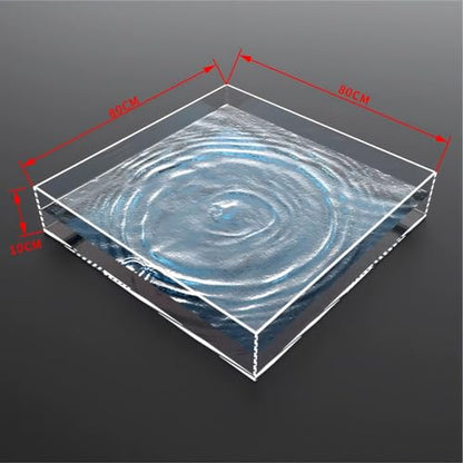 Acrylic Shallow Sink Tray Photography Display Cabinet Low Water Tank Storage Box (80x80x10cm/31x31x4in) - size: 80x80x10cm/31x31x4in