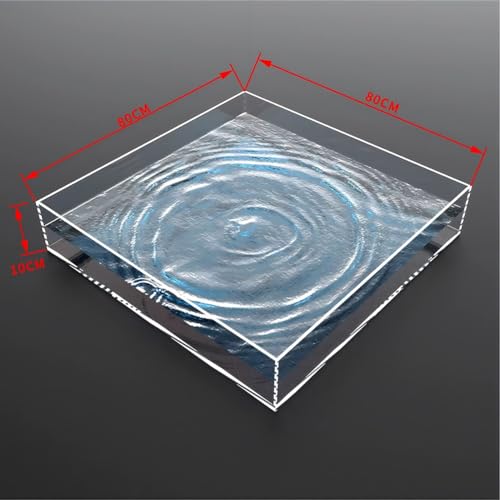 Acrylic Water Tank Shallow Sink Tray, Photography Props Display Cabinet, Photography Tray for Shooting Low Water Tank, Table Storage Box(80x80x10cm/31x31x4in) - size: 80x80x10cm/31x31x4in