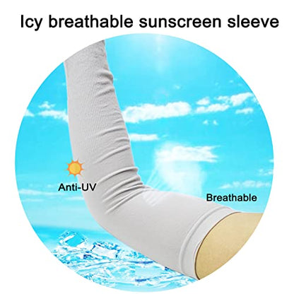 Alovexiong UV Sun Protection Arm Sleeves for Women 4pcs Compression Cooling Sleeve with Thumb Hole Tattoo Cover Up Sleeves Sun Sleeves for Cycling, Driving, Running, Riding, Fishing, Golfing