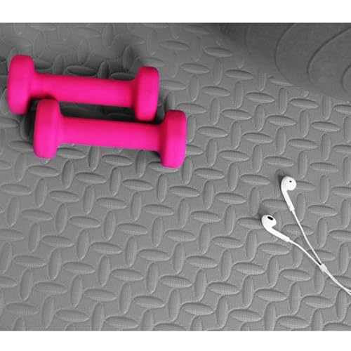 BalanceFrom 2-Pack 24-Count 24x24x0.75 Inch EVA Interlocking Foam Exercise Tile Mat, Gray – Non-Slip Puzzle Flooring for Home Gym, Fitness Studio, or Playroom