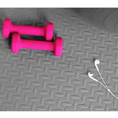 BalanceFrom 2-Pack 24-Count 24x24x0.75 Inch EVA Interlocking Foam Exercise Tile Mat, Gray – Non-Slip Puzzle Flooring for Home Gym, Fitness Studio, or Playroom