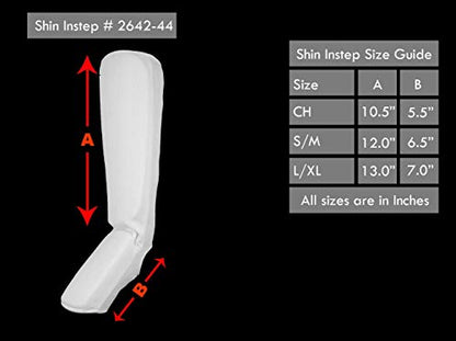 UFG Ultimate - Cloth Shin Instep Guard - Karate MMA Boxing Muay Thai Training Protection - color: White, size: Large-X-Large
