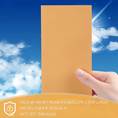 Taobary #7 1000 Pack Money Envelopes for Cash, Golden Kraft Paper, 7 - color: Golden Kraft Paper