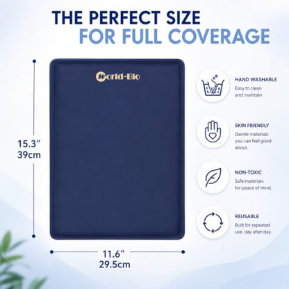 WORLD-BIO 2Pcs Flexible Large Gel Ice Pack for Injuries,Reusable Cold Packs | 11.5" x 15.4" Lareg Size,Stays Flexible When Frozen, Hot Cold Gel Packs for Back, Shoulders, Waist, Legs,Long-Lasting Cold - size: 2cps 12*16"
