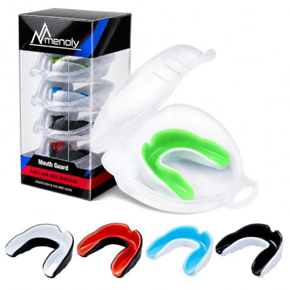 MENOLY 5 Packs Kids Mouth Guard - BPA Free Toddler Mouth Guard for Boys Girls with Portable Case, Mouth Guard Football for Boxing, Basketball, Lacrosse, MMA, Hockey, Wrestling, Soccer - size: Small (Under 7 Year old)