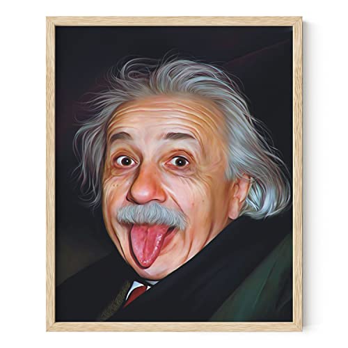 HAUS AND HUES Cool Posters for Guys Bedroom - Meme Posters for Boys Room, Funny Wall Decor, Albert Einstein Wall Art, Unframed 16x20 - color: Einstein, size: 16"L x 20"W