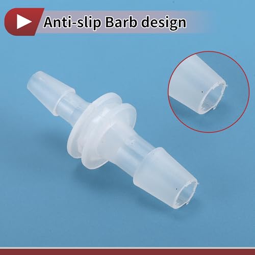 Plastic Hose Barb Fitting 3/16" x 1/4" OD Barb Straight Through Pipe Connector Clear 5 Pcs - size: 3/16"-1/4"