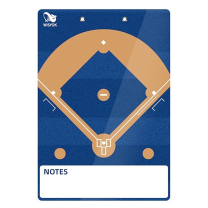 WISYOK Double-Sided Dry Erase Baseball Clipboard for Coaches, Baseball Coaching Lineup Board with Marker Blue - style: Baseball Blue