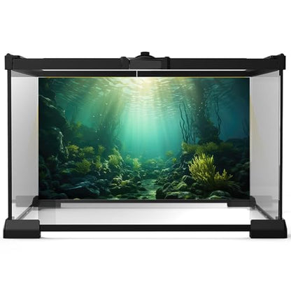 Ocean Aquarium Background Underwater Kelp Forests Fish Tank Background Under The Sea Aquatic Plants Sunrays Reptile Fish Tank Backgrounds Ocean Bed Rock Seagrass Aquarium Backgrounds 24x12in - color: Peak Green, size: 24(W)x12(H)inches/ 60(W)*30cm(H)