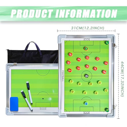 Pure Vie Portable Magnetic Soccer Coaching Board Football Tactics Clipboard | Soccer Strategy Whiteboard for Coaches Training and Matches, Dry Erase Board with Magnet, Pen Football Sport Coach Must Haves - color: #1
