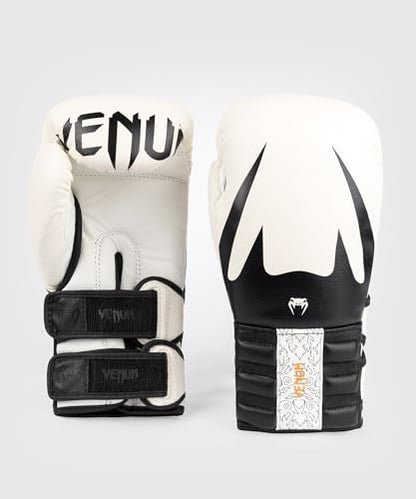 Venum Reverso Boxing Gloves - color: Snow White/Black, size: 14oz