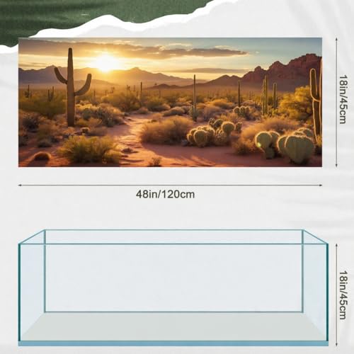 Breling 4 Pcs 48 x 18'' Reptile Tank Background 40/55/75 Gallon Bearded Dragon Terrarium Background Decor Polyester Reptile Tank Accessories for Leopard Gecko, Crested Gecko, Tortoises - size: 48 x 18 Inch
