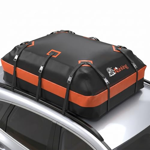 Car Rooftop Cargo Carrier Bag 21 Cubic feet Waterproof Car Roof Top Bag for All Cars with/Without Rack, Includes Anti-Slip Mat, 10 Reinforced Straps, 6 Door Hooks, Luggage Lock - size: 21 Cubic Feet