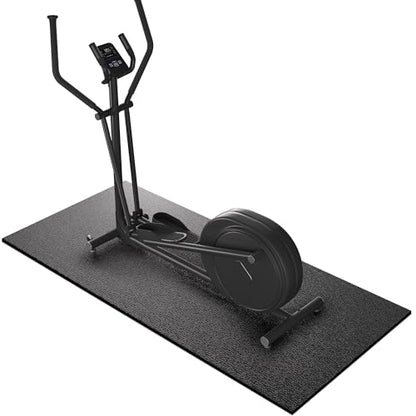 GymCope Treadmill Mat for Hardwood Floor Carpet 7'x3'/6'x3'/6'x2.5'/4'x2' | 6mm Thick Exercise Equipment Gym Mat, Compatible with Peloton Bike, Indoor Spin Bike, Elliptical - color: 76"x30"x6mm-black