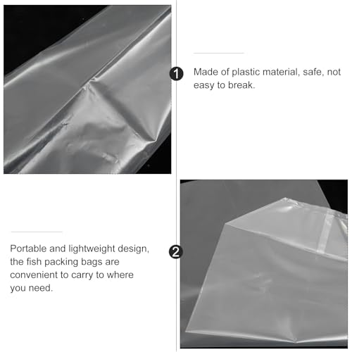 VOSAREA 50pcs Ornamental Live Fish Shipping Bags 20x35x12cm Leak-proof Small Fish Transport Pouches with Handle for Aquarium and Shrimp Packaging