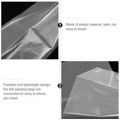 VOSAREA 50pcs Ornamental Live Fish Shipping Bags 20x35x12cm Leak-proof Small Fish Transport Pouches with Handle for Aquarium and Shrimp Packaging