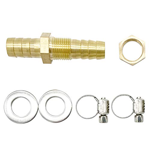 Brass 5/8" Hose Barb Bulkhead Fitting Thru-Bulk Straight Adapter for Water Fuel Air - size: 5/8" Hose Barb