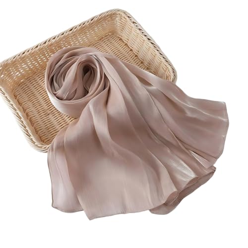 Organza Sheen Shimmer Crepe Hijab Scarf for Women Lightweight Sheer Shawl Wrap for Wedding and Evening Dresses - color: Nude