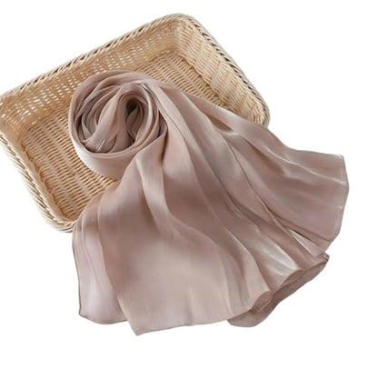 Organza Sheen Shimmer Crepe Hijab Scarf for Women Lightweight Sheer Shawl Wrap for Wedding and Evening Dresses - color: Nude