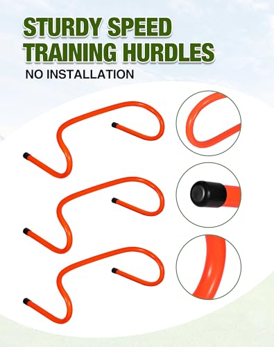 20 PCS Agility Hurdles, 6" 9" 12.6" Speed Training Equipment for Kids & Athletes, Plyometric Hurdles for Soccer, Football, Basketball, Baseball, Indoor Outdoor Sports