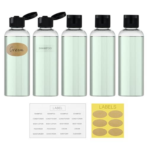 LISAPACK 3.4 oz Travel Bottles for Toiletries, Plastic Shampoo Containers - color: Clear