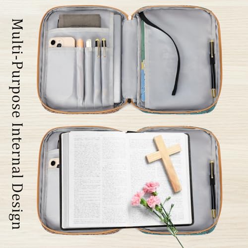 Bible Cover Case for Women Large Bible Cover for Girls Bible Study Supplies Accessories with Handle and Shoulder Strap | Durable - color: Bohemian