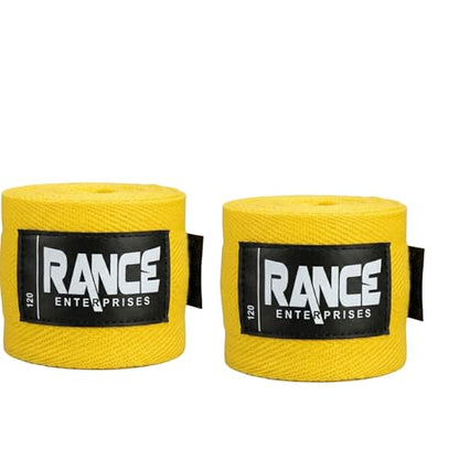 Pair Boxing Hand Wraps 120 Inch Yellow Muay Thai Wrist Support Bandages for Boxing Kickboxing Training Fitness & Gym Workouts